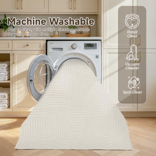 Pauwer 8x10 Area Rugs for Living Room, Modern Non Slip Washable Rug, Cream - Image 6