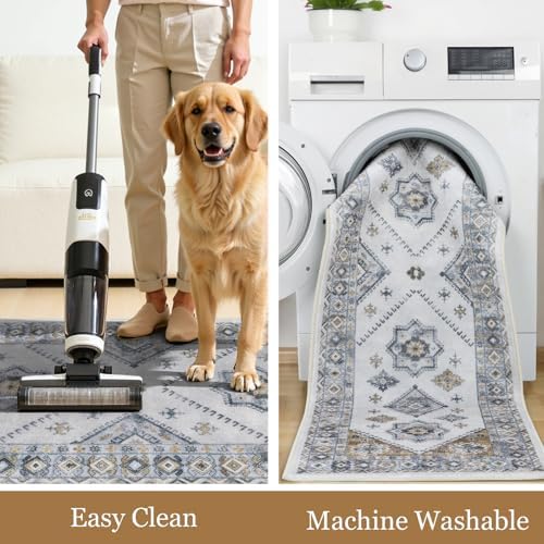 HEBE Boho Kitchen Rugs Set of 3, Non Slip Washable Kitchen Mats for Floor - Image 5