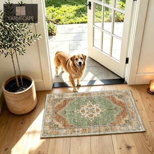 YARNSCAPE 2' x 3' Machine Washable Area Rug, Non-Slip Low-Pile Carpet - Image 5
