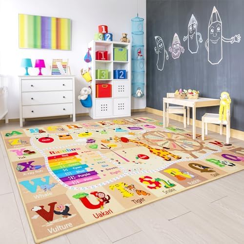 Chicrug 9x12 ABC Kids Rug for Classroom, Washable Non Slip Playroom Playmat - Image 3