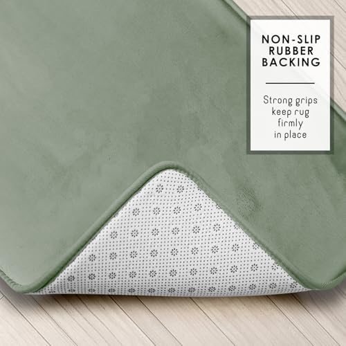 Clara Clark 2 Piece Bathroom Rug Set - Memory Foam, Bath Mat Set, Plush, Cozy, Ultra Soft, Non Slip, Machine Washable, Quick Dry - 24” x 17”+ 32” x 20” - Forest Green - Image 5