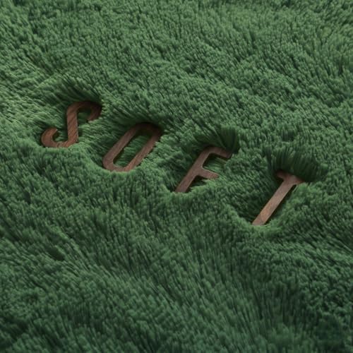 8x10 Ft Green Fluffy Area Rug for Living Room, Soft Washable - Image 3