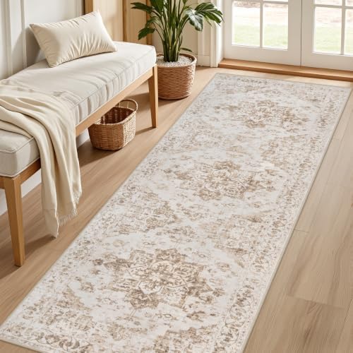 2x10 Hallway Washable Runner Rug: Kitchen Carpet Beige/Ivory - Image 2
