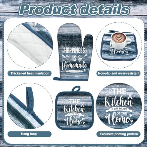 Fourluoo 10 Pcs Farmhouse Blue Kitchen Decor Set - Image 5