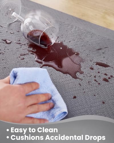 Ophanie Kitchen Mats for Floor,Grey Ash,17" L x 24" W x 0.8" Th - Image 6