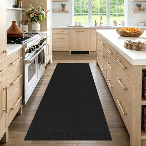 EARTHALL Washable Runner Rug, Non Slip Walkway Rug, 3x7 Ft, Black Heather - Image 5