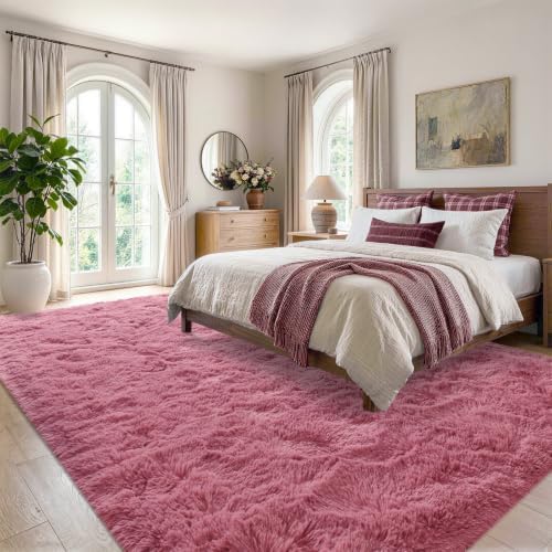 4'x5'3'' Blush Fluffy Soft Area Rug Non-Slip for Kids Bedroom Nursery - Image 3