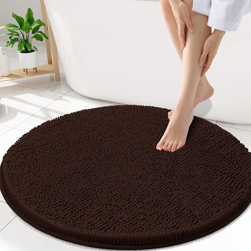 Smiry Round Bathroom Rugs 30X30, Chenille Extra Soft Absorbent Bath Mat by Smiry