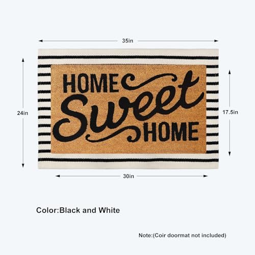 KIMODE Front Door Mat Outdoor Black White Fall Porch Rug Doormats - Image 2