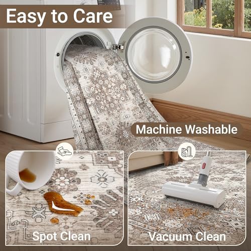 befbee Washable 5x7 Area Rug Non Slip Stain Resistant Rug for Living Room - Image 5