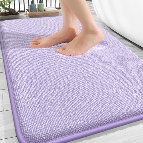 OLANLY Thick Memory Foam Bathroom Rugs 30x20, Absorbent Bath Mat, Lavender by OLANLY
