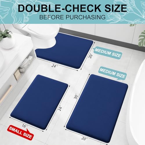 Smiry Memory Foam Toilet Rugs 24x24, Extra Soft Absorbent Bathroom Rugs - Image 2