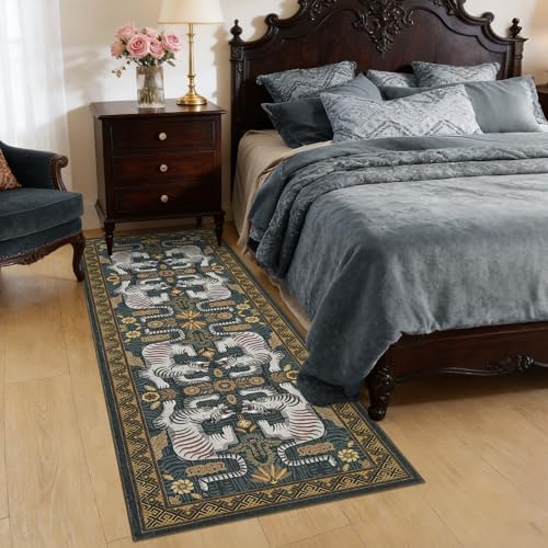 GarveeHome Tiger Print 2.5'x8' Washable Non Slip Runner Boho Hallways Rugs - Image 3