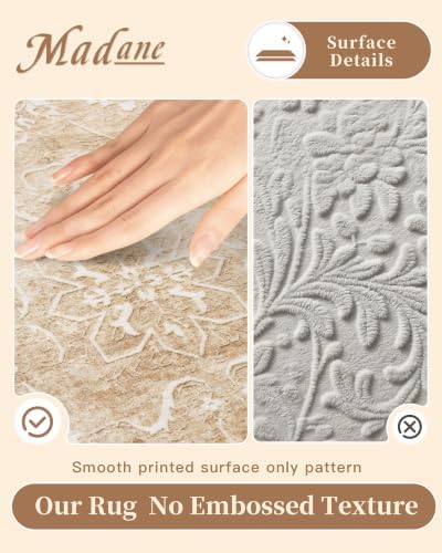 Madane Runner Rug 3x8 for Hallway, Kitchen Non-Slip Runner Rug Beige/Brown - Image 6