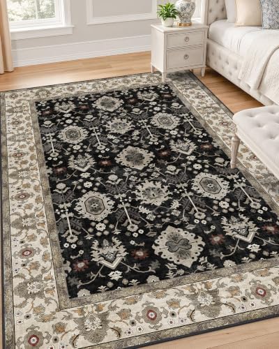 OLANLY 4x6 Washable Area Rug, Soft Non Slip Carpet for Bedroom Living Room by OLANLY