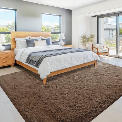 6x9 Area Rug for Living Room: Fluffy Shag Soft Washable Rugs Large Fuzzy Plush Indoor Carpet for Bedroom Nursery Playroom Kids Girls Boys Room (Coffee, 6'x9') - Image 6