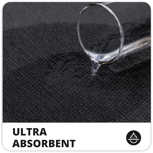 Bosap Bath Mat,Ultra Thin Bathroom Runner Rugs,Large Bath Mats for Bathroom,Quick Dry,Non-Slip,Machine Washable,Low Pile,Bath Rug,Shower Outside,Sink,Home Decor Accessories.Black,3'x4'(36x48inch) - Image 3