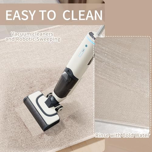 YDKGL Kitchen Mat Kitchen Rugs Sets of 2 PCS Non Slip Beige 17"x30"+17"x47" - Image 4
