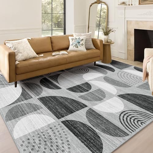 MUJOO 5x7 Area Rugs,Washable Rugs Non Slip Modern Abstract Boho Large - Image 2