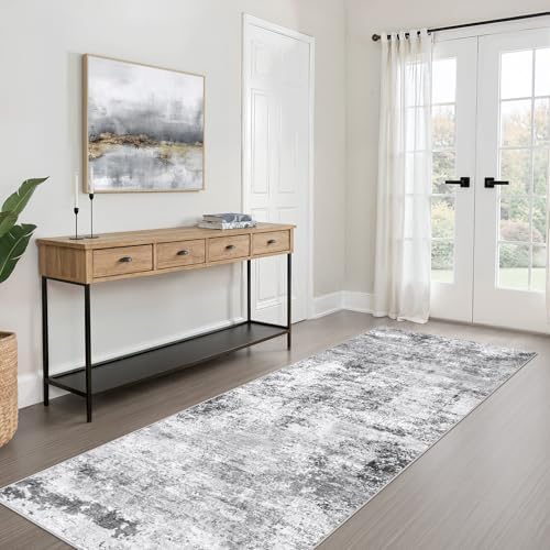 LOONGRUG Runner Rug 2x6 Machine Washable Non-Slip Kitchen Rug Black Gray - Image 3