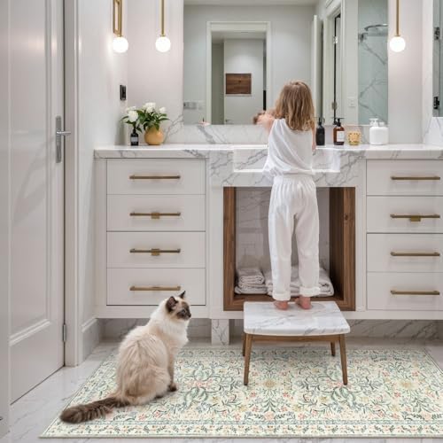 Lahome Washable Runner Rug 2x6, Beige Boho Bathroom Rugs Non Slip - Image 5