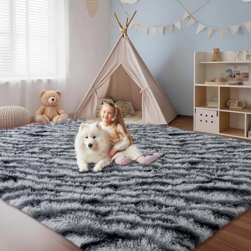 8x10 Zebra Fluffy Rug for Bedroom Living Room Washable Non-Slip - Image 4