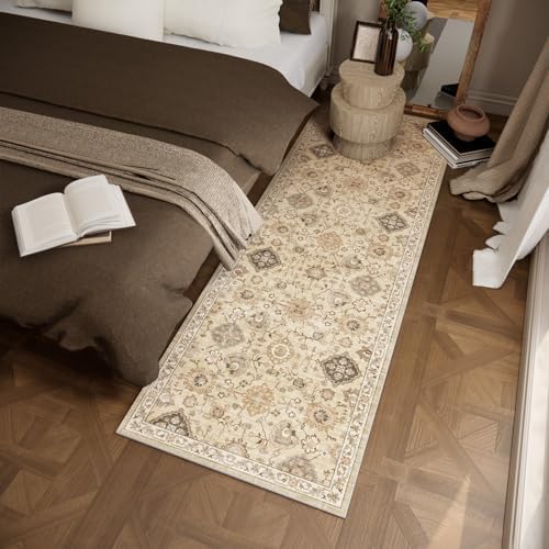 Machine Washable Hallway Runner Rug: 2'6"x8' Kitchen Rugs Stain Resistant Non Slip Low Pile Soft Carpet Runners for Hallways Indoor Entryway Kitchen Beside Bedroom Bathroom Farmhouse - Image 3