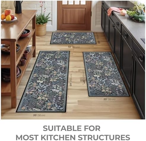 GRANNY SAYS Boho Kitchen Rug Set of 3, Anti Fatigue Kitchen Mats Non Slip - Image 3