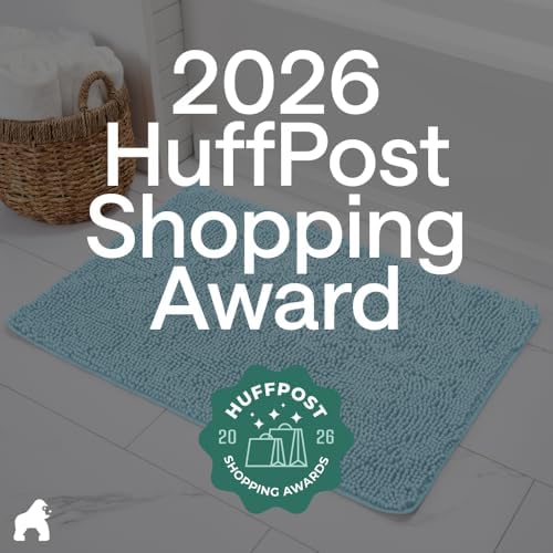 GORILLA GRIP Bath Rug Mat for Bathroom, Absorbent Chenille, 24x17 Sky Blue - Image 6