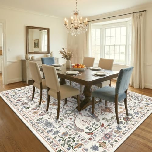 Area Rug Living Room Rugs 5x7 Washable Floral Rug - Image 4
