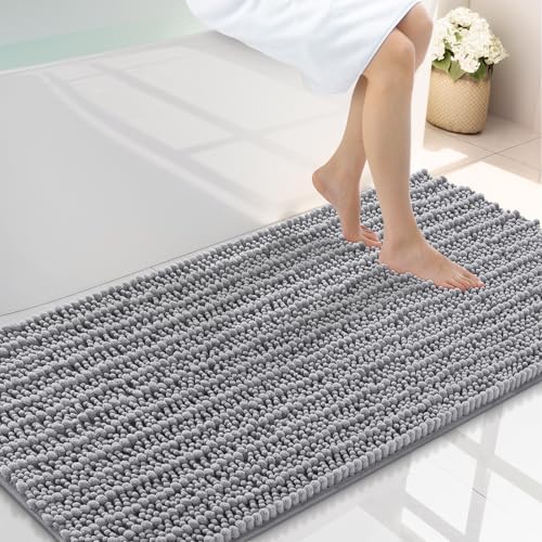 Smiry Bathroom Rugs 44X24, Extra Soft Rubber Backing Chenille Bath Mats by Smiry