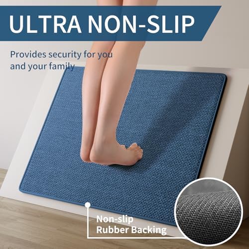YDKGL Kitchen Rugs Kitchen Mats for Floor Non Slip Washable Blue 17"x30" - Image 3