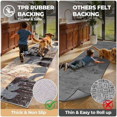 Yamaziot 2x6 Washable Modern Abstract Runner Rug Non-Slip for Hallways - Image 4