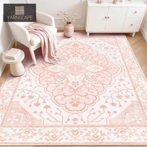 YARNSCAPE 5' x 7' Machine Washable Area Rug, Non-Slip Low-Pile Carpet - Image 5