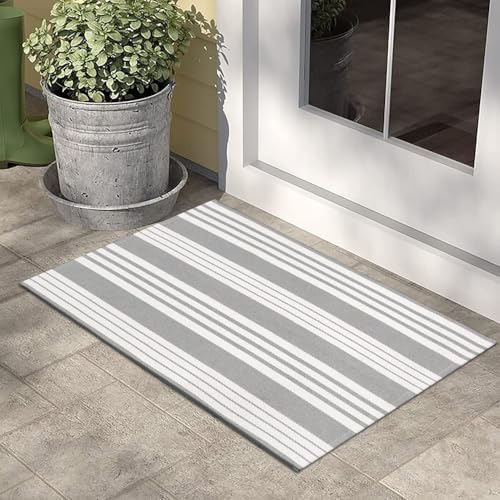 OJIA Front Door Mat Outdoor Doormat 24"x36" Fall Striped Outdoor Rugs - Image 6