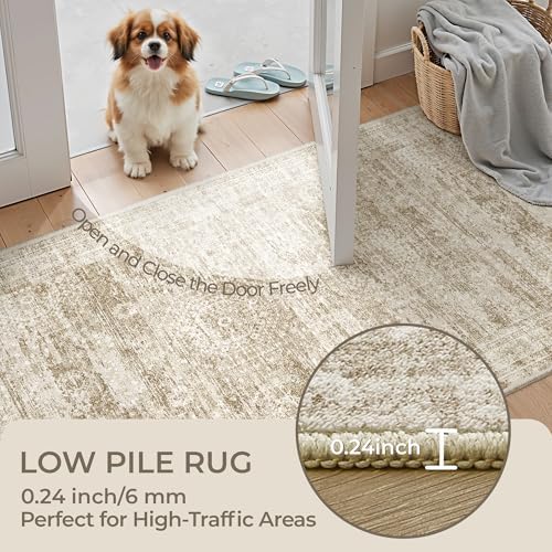 4x12 Runner Rug Non Slip,Washable Hallway Runner Rug,Brown - Image 6