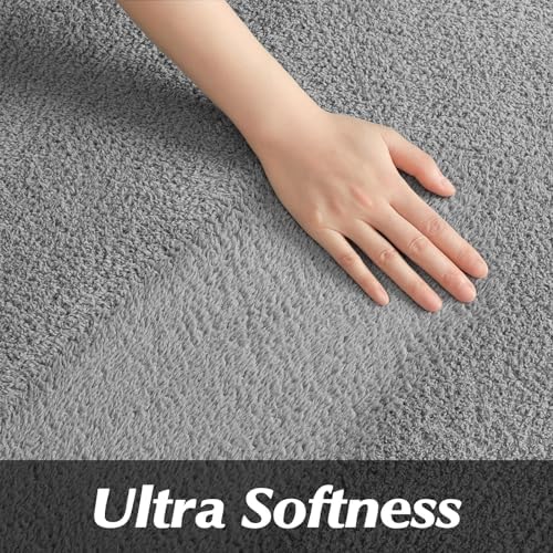 FlyDOIT Round Area Rugs for Bedroom Living Room, 6x6 Grey Super Soft Comfy Thickened Memory-Foam Indoor Circle Carpets, Modern Aesthetic Minimalist Carpet for Boys Girls Adults Nursery Home Décor - Image 5