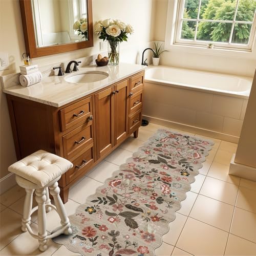 Washable 2x6 Hallway Runner Rug: Vintage Stain Resistant Kitchen Rug Brown - Image 7