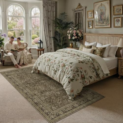5x7 Taupe Brown Vintage Area Rug - Image 2
