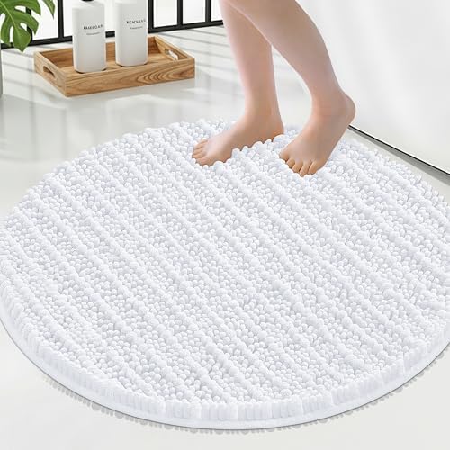Smiry Bathroom Rugs Round 24X24, Extra Soft Rubber Backing Bath Mats by Smiry