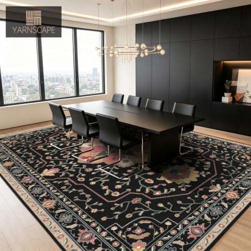 YARNSCAPE 9' x 12' Machine Washable Area Rug, Non-Slip Low-Pile Carpet - Image 5