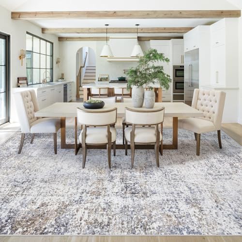 XLUEZ 8x10 Area Rugs for Living Room, Washable Modern Abstract Large Area Rug Neutral Soft Non Slip Kids Rug Stain Resistant Indoor Carpet for Bedroom Nursery Dining Room Playroom(Bluegrey, 8'x10') - Image 5
