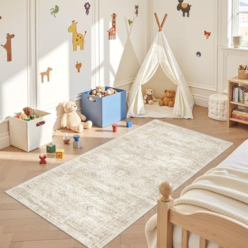 3x6 Runner Rug Non Slip,Washable Hallway Runner Rug,Beige - Image 4