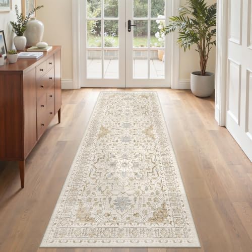 befbee 2x6 Hallway Runner Rug Non Slip Washable Kitchen Rugs Beige - Image 3