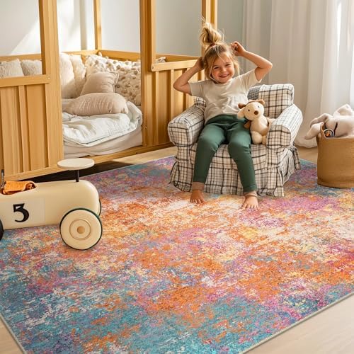 RELEANY Washable 5'x7' Abstract Area Rug for Living Room Starlight - Image 4