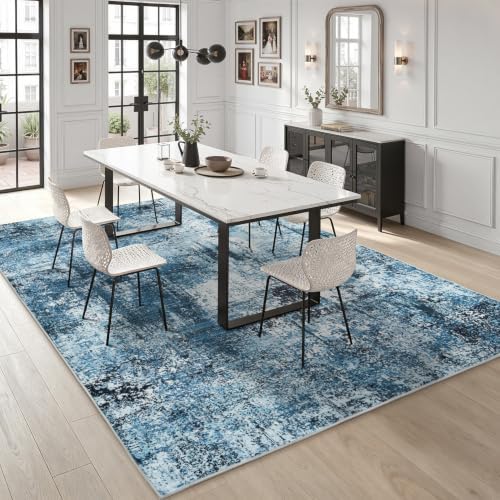 Stiio 9x12 Area Rugs for Living Room, Washable Blue Large Rug - Image 3