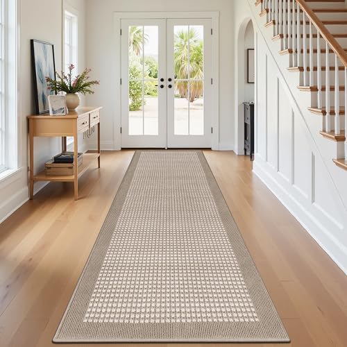 Ileading Runner Rug for Hallways 2.6'x10' Heavy-Duty Durable Entryway Floor Mat with Non Slip Rubber Backing Low-Pile High Traffic Carpet Machine Washable Accent Rugs for Kitchen, Living Room by Ileading