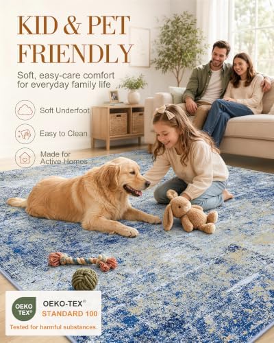 OLANLY 4x6 Washable Area Rug, Soft Non Slip Carpet for Bedroom Living Room - Image 5