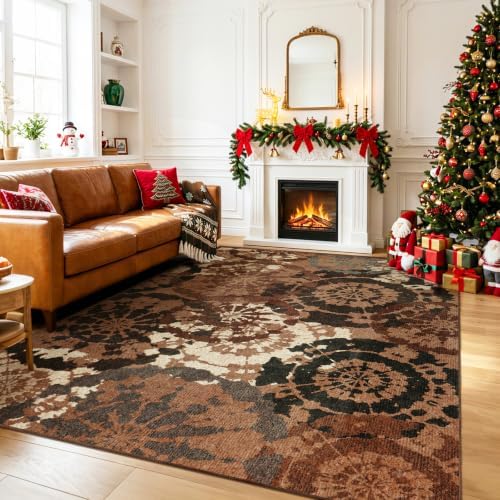 Boho 6x9 Area Rug Washable Non-Slip Non-Shedding Abstract Rug Carpet by Quntue