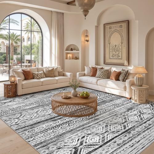 cotiled Boho 8x10 Area Rugs for Living Room: Large Moroccan Washable Rug - Image 4